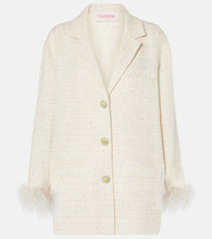 Valentino Mossi feather-trimmed tweed jacket