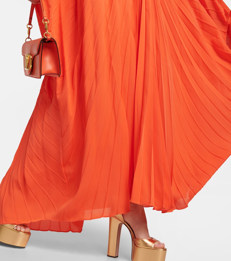 Valentino Pleated silk midi dress