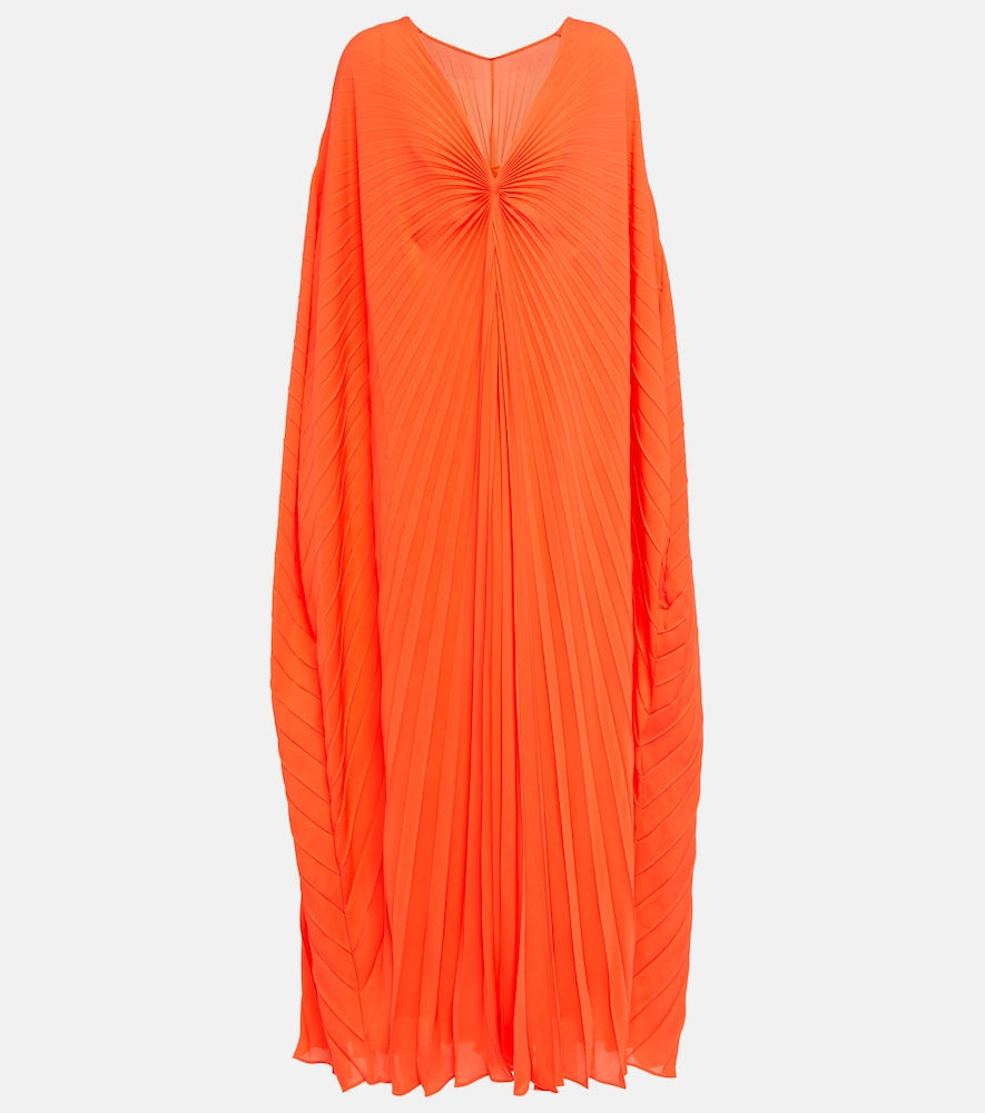 Valentino Pleated silk midi dress. Valentino 褶裥真丝中长连衣裙