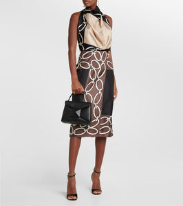 Valentino Printed silk midi dress