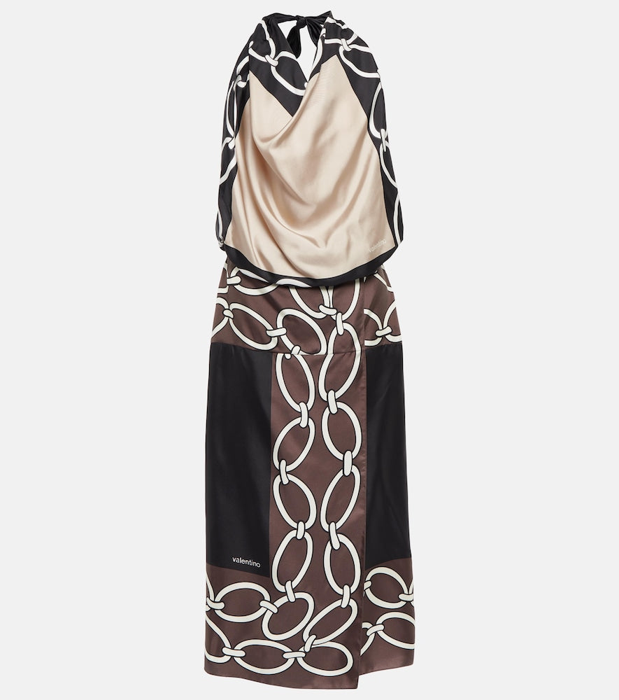 Valentino Printed silk midi dress. Valentino 印花真丝中长连衣裙