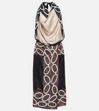 Valentino Printed silk midi dress