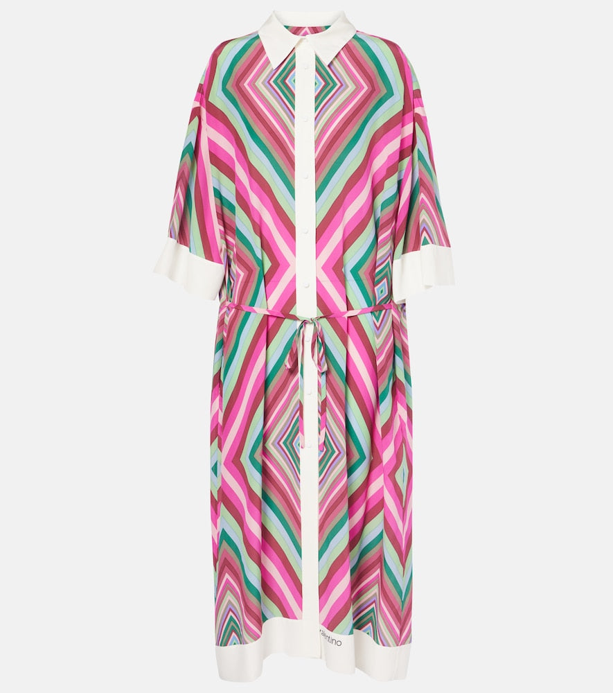 Valentino Rhombus 75 silk shirt dress. Valentino Rhombus 75 真丝衬衫裙
