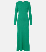 Valentino Ribbed-knit silk boucl√É¬© midi dress. Valentino 罗纹针织真丝圈绒中长连衣裙