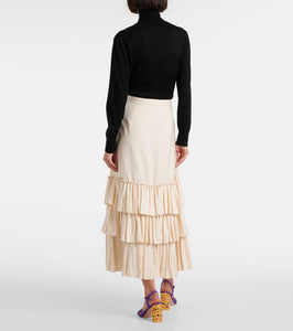 Valentino Ruffled silk maxi skirt