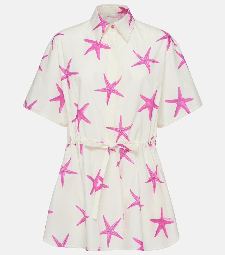 Valentino Starfish cotton poplin minidress. Valentino 海星棉府绸迷你连衣裙