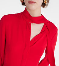 Valentino Tie-neck silk midi dress
