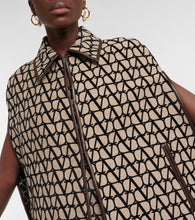 Valentino Toile Iconographe leather-trimmed cape