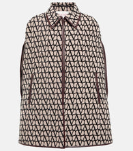 Valentino Toile Iconographe leather-trimmed cape