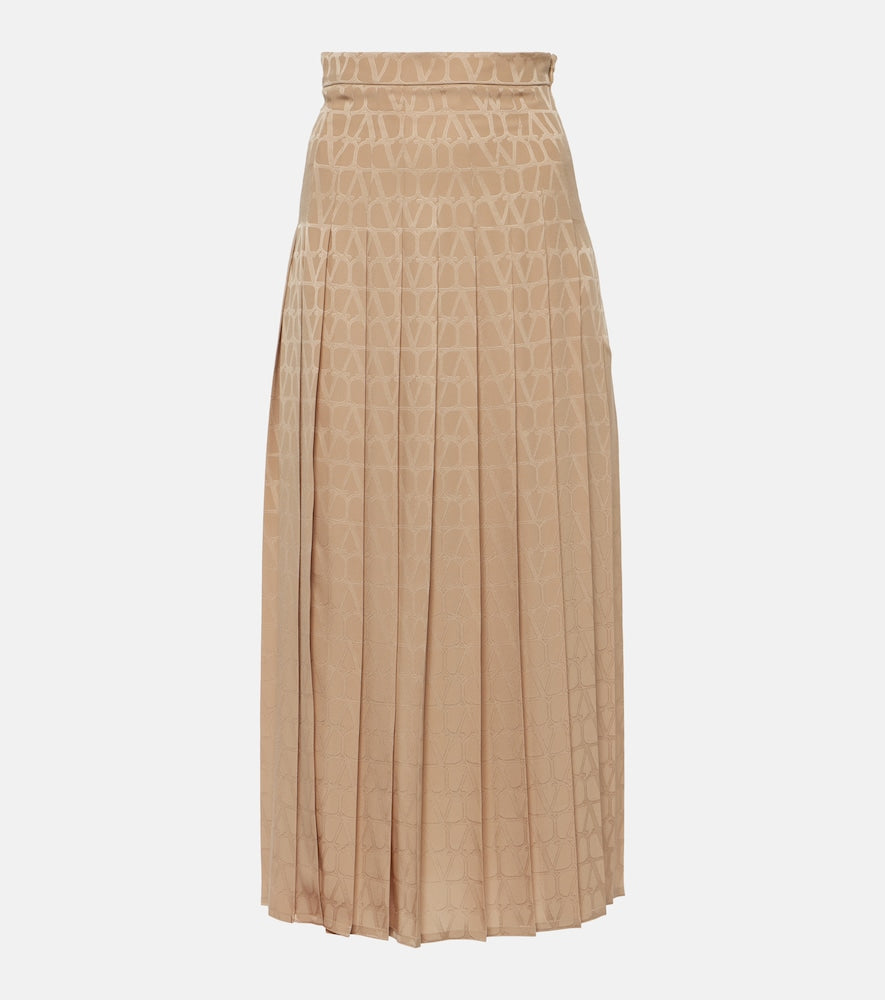Valentino Toile Iconographe pleated silk midi skirt - Valentino Toile Iconographe 褶裥真丝中长裙