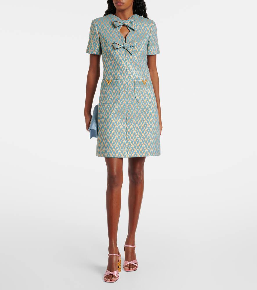 Valentino Toute La V wool-blend jacquard minidress