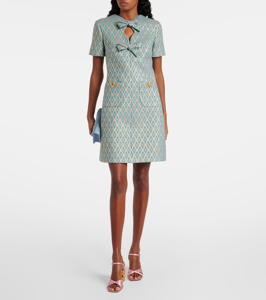 Valentino Toute La V wool-blend jacquard minidress