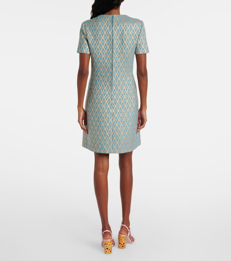 Valentino Toute La V wool-blend jacquard minidress