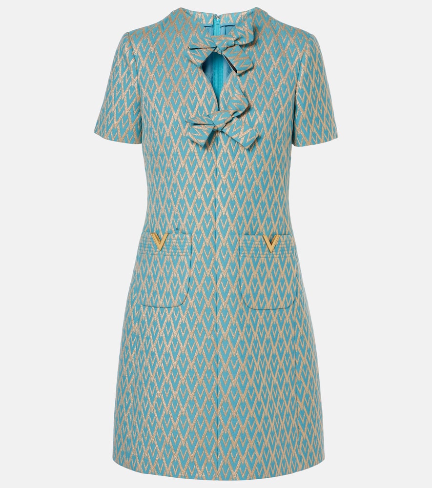 Valentino Toute La V wool-blend jacquard minidress