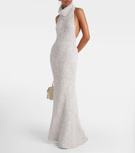 Valentino Turtleneck silk boucl√É¬© maxi dress