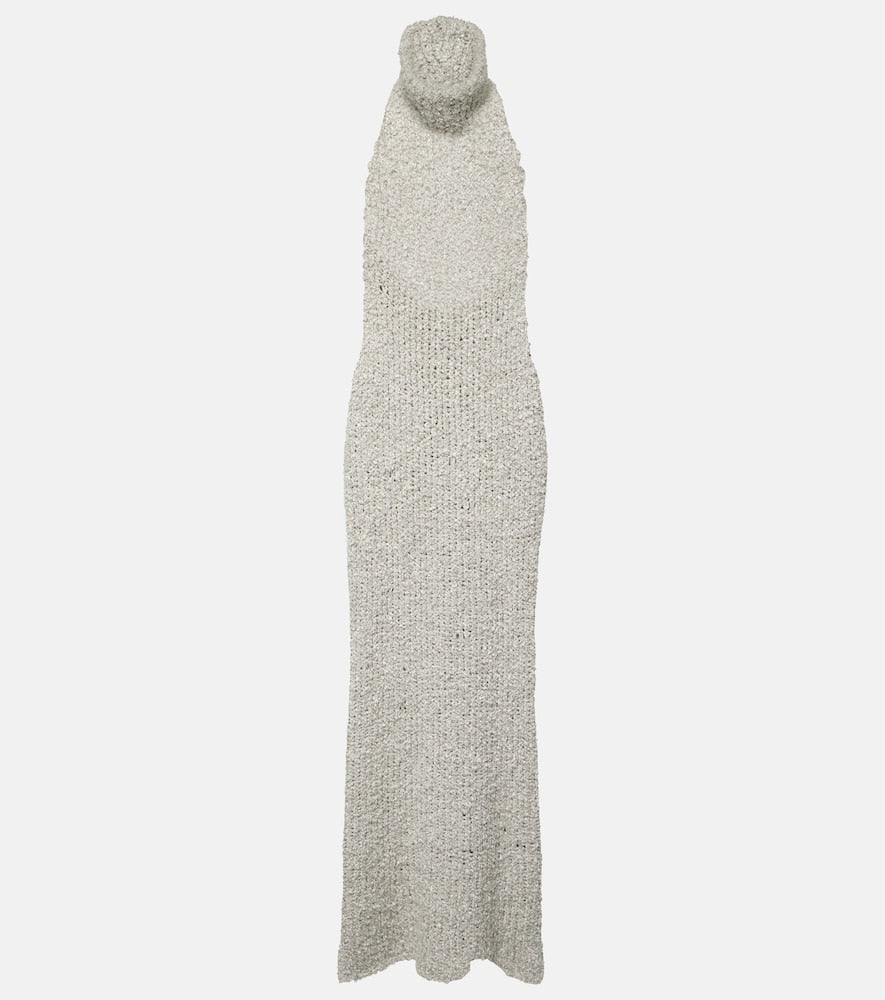 Valentino Turtleneck silk boucl√É¬© maxi dress. Valentino 高领真丝圈绒长裙
