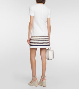 Valentino VGOLD striped boucl√É¬© minidress