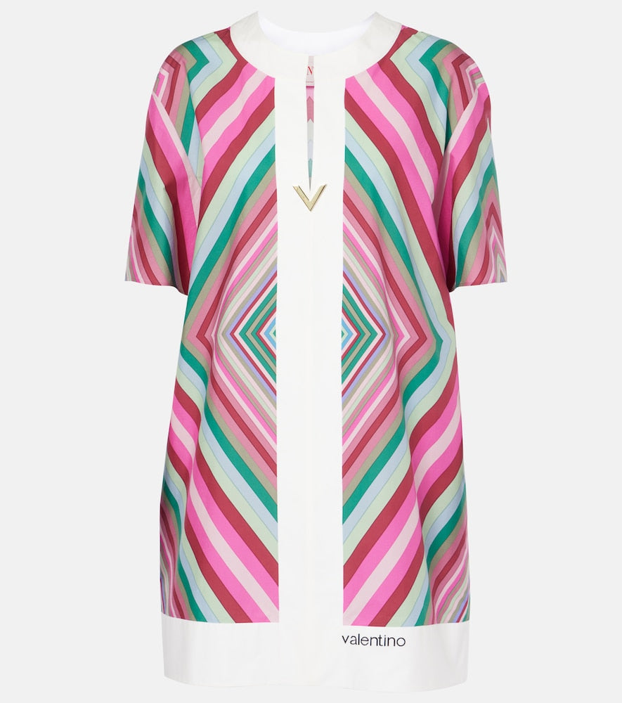 Valentino VGold Rhombus 75 cotton poplin minidress. Valentino VGold Rhombus 75 棉府绸迷你连衣裙