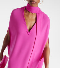 Valentino VGold caped silk maxi dress