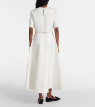 Valentino VGold cotton gabardine midi skirt