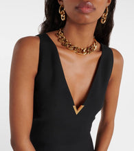 Valentino VGold crêpe Couture midi dress