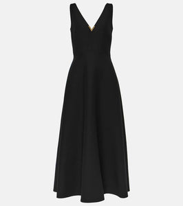 Valentino VGold crêpe Couture midi dress