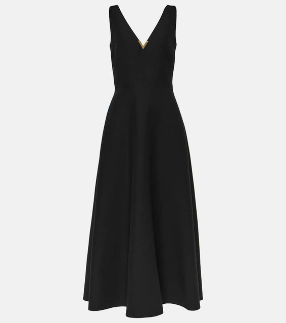 Valentino VGold crêpe Couture midi dress