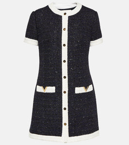 Valentino VGold sequined tweed minidress