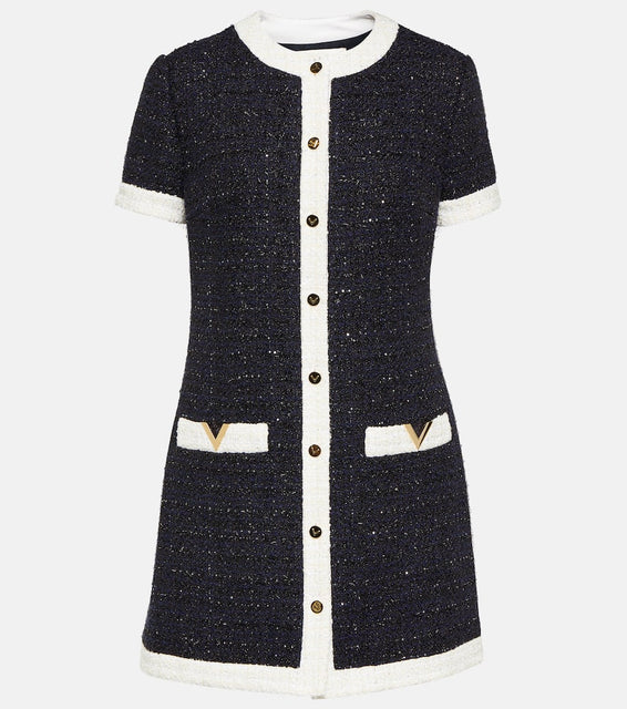 Valentino VGold sequined tweed minidress
