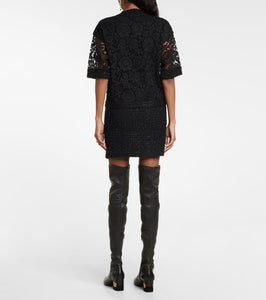 Valentino VLogo Chain boucl√É¬© and lace minidress