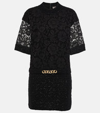Valentino VLogo Chain boucl√É¬© and lace minidress
