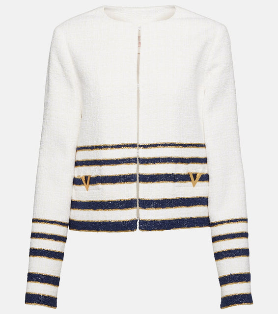 Valentino VLogo striped jacket