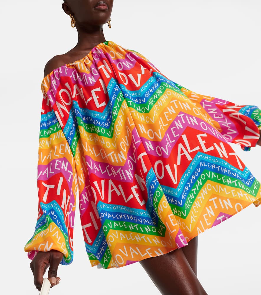 Valentino Valentino Chevron 24 silk minidress