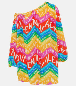 Valentino Valentino Chevron 24 silk minidress