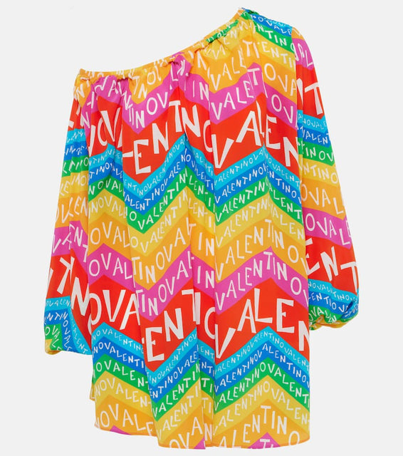 Valentino Valentino Chevron 24 silk minidress