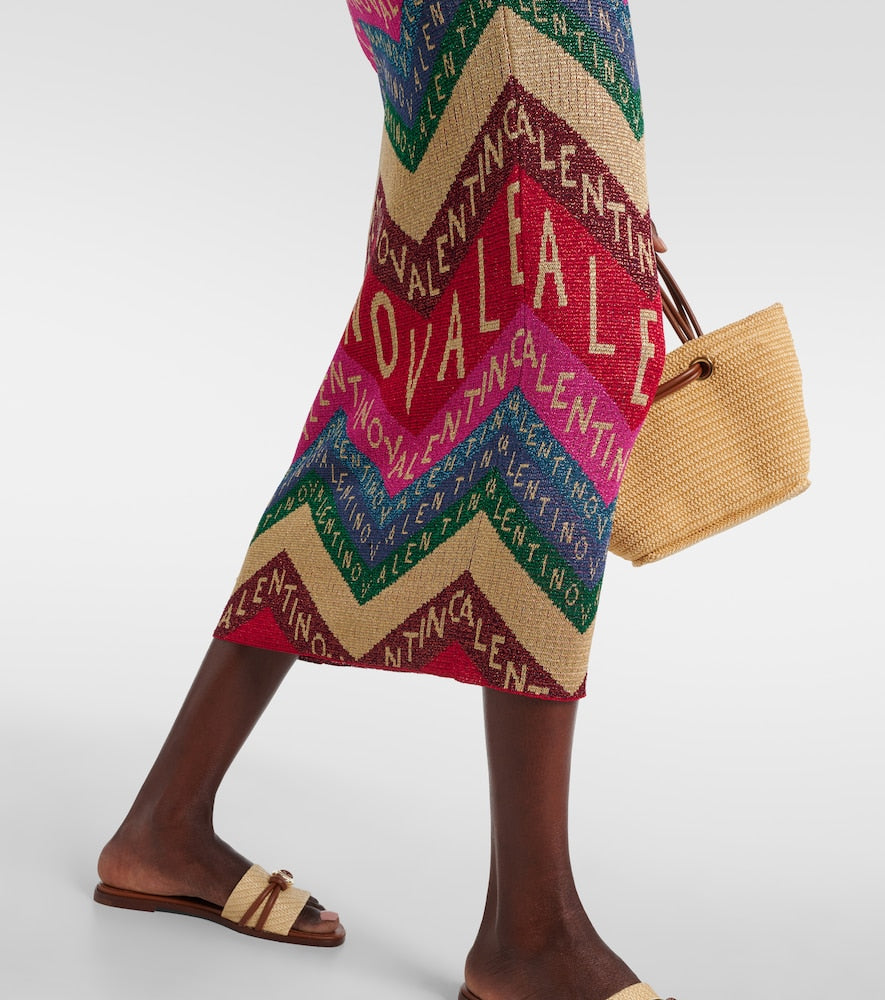 Valentino Valentino Chevron  midi dress