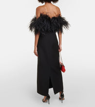 Valentino crêpe Couture feather-trimmed gown