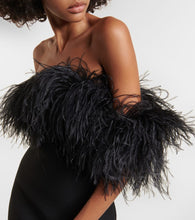 Valentino crêpe Couture feather-trimmed gown