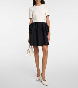 Valentino crêpe Couture floral-appliqué minidress