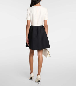 Valentino crêpe Couture floral-appliqué minidress