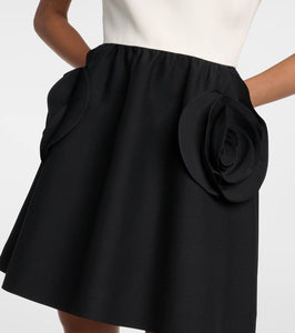 Valentino crêpe Couture floral-appliqué minidress