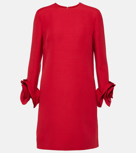 Valentino crêpe Couture floral-appliqué minidress