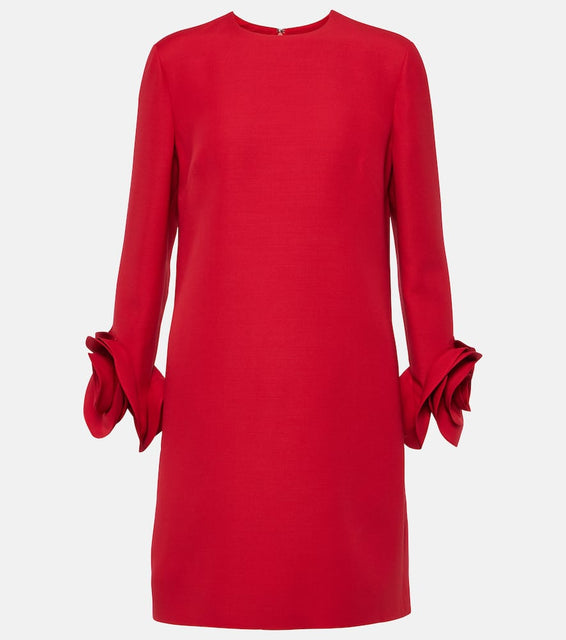 Valentino crêpe Couture floral-appliqué minidress