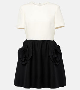 Valentino crêpe Couture floral-appliqué minidress