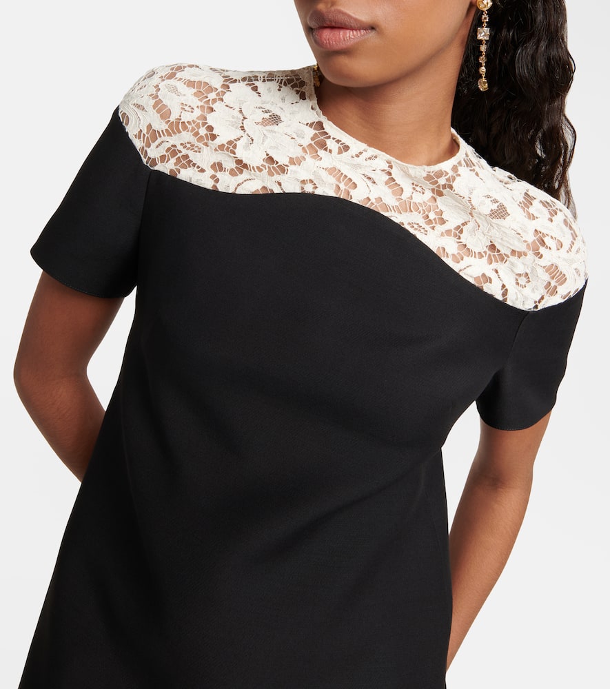 Valentino crêpe Couture lace-trimmed minidress
