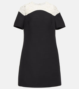 Valentino crêpe Couture lace-trimmed minidress