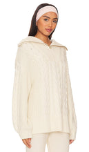 Varley Daria Half Zip Sweater in White