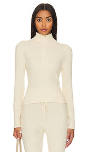 Varley Demi Half Zip Pullover in Cream