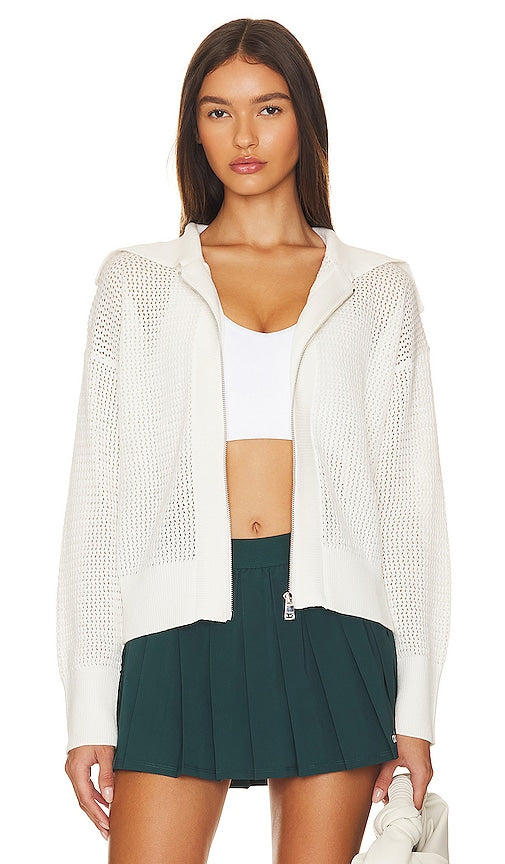 Varley Fairfield Knit Jacket in White - Varley Fairfield - Veste en tricot blanc - Varley Fairfield 白色针织夹克 - Varley Fairfield Strickjacke in Weiß - Varley Fairfield 니트 재킷 화이트 색상 - Giacca in maglia Varley Fairfield in bianco