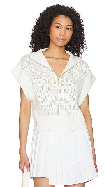 Varley Fulton Cropped Knit in White - Varley Fulton - Tricot court en blanc - Varley Fulton 白色短款针织衫 - Varley Fulton Kurzstrickpullover in Weiß - Varley Fulton 크롭 니트 화이트 색상 - Maglia corta Varley Fulton in bianco
